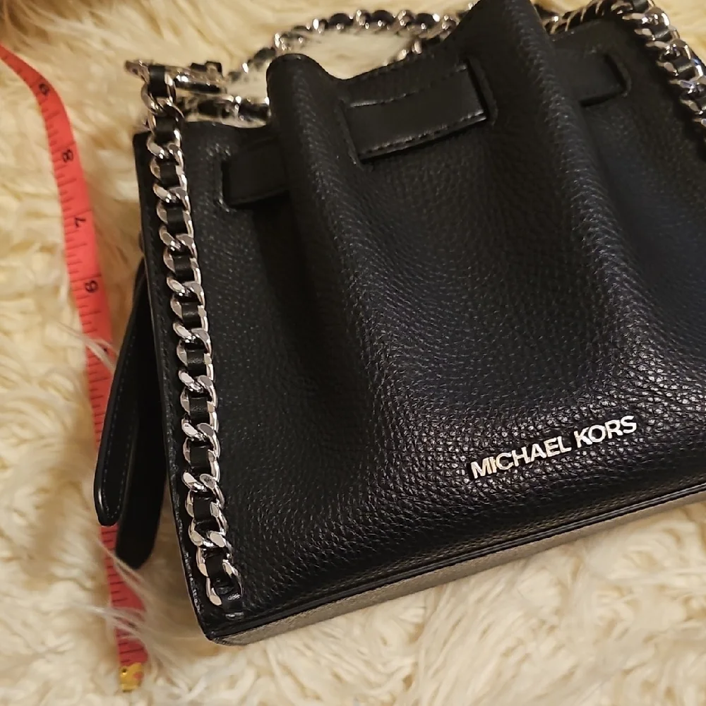 Michael Kors Black Bag with Silver Chain - Picture 2 of 7